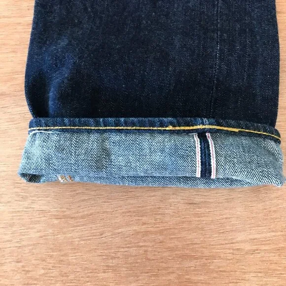 EVISU Lot.2000 No.2 Loose Fit Jeans Men 35x35 Blue Seagull Selvedge Mid Rise